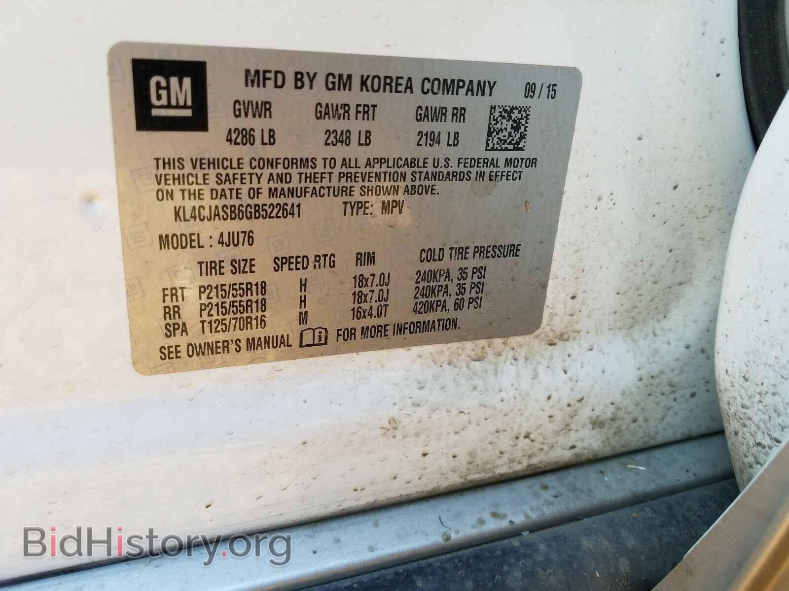 2016 BUICK ENCORE - VIN: KL4CJASB6GB522641 - Фото 10