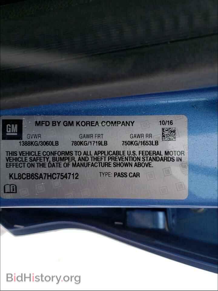 2017 CHEVROLET SPARK - VIN: KL8CB6SA7HC754712 - Фото 10