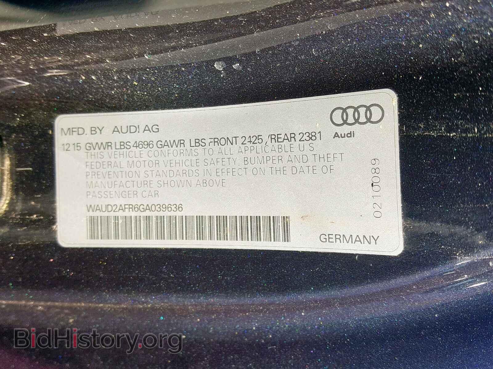 2016 AUDI A5 PREMIUM - VIN: WAUD2AFR6GA039636 - Фото 10