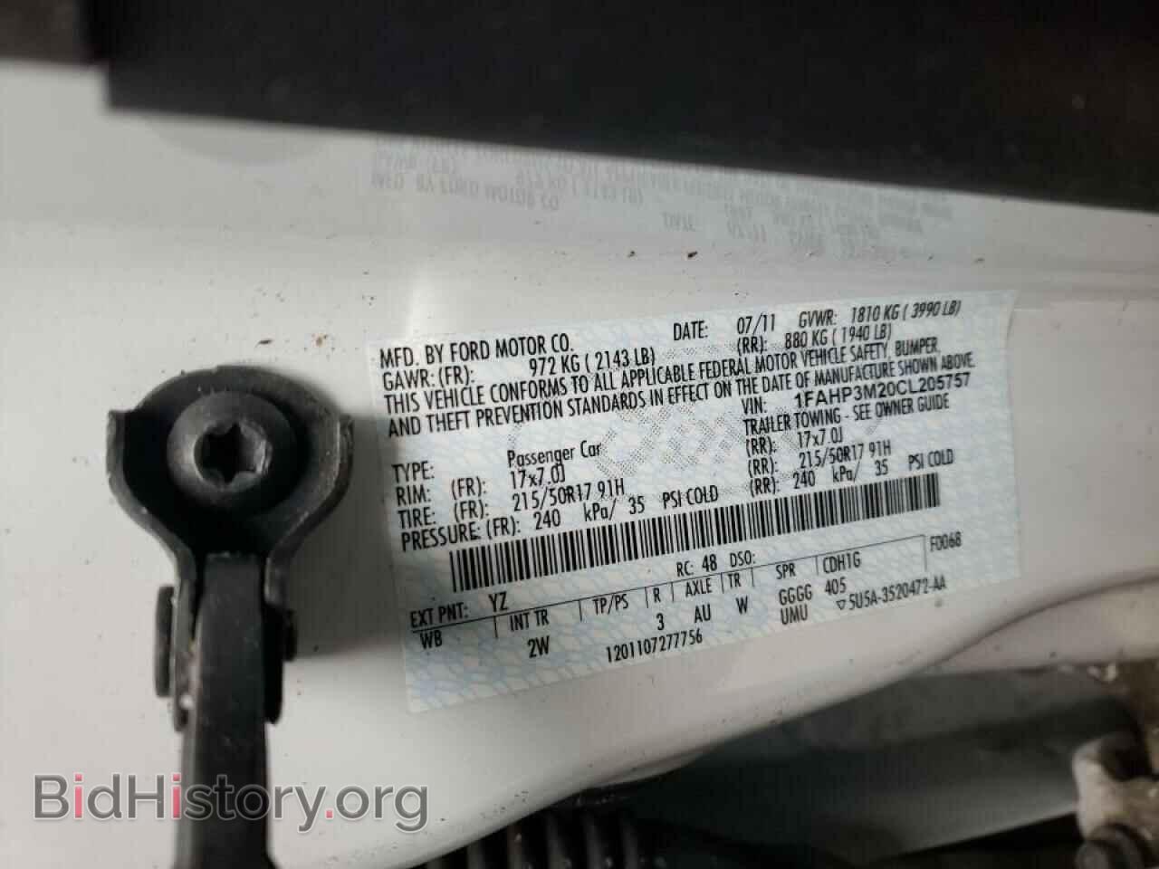 2012 FORD FOCUS - VIN: 1FAHP3M20CL205757 - Фото 10