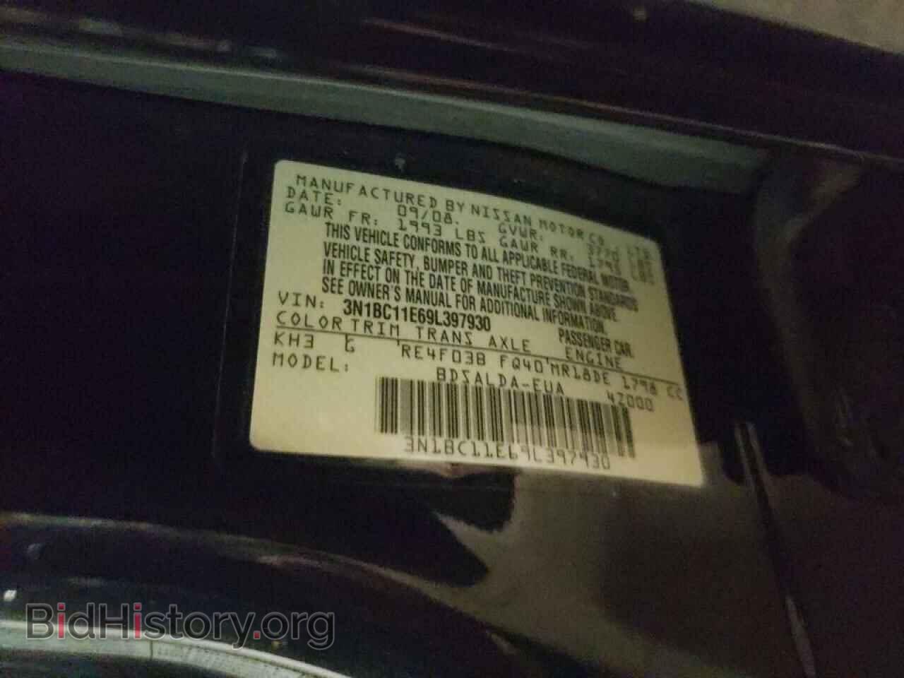 2009 NISSAN VERSA - VIN: 3N1BC11E69L397930 - Фото 10