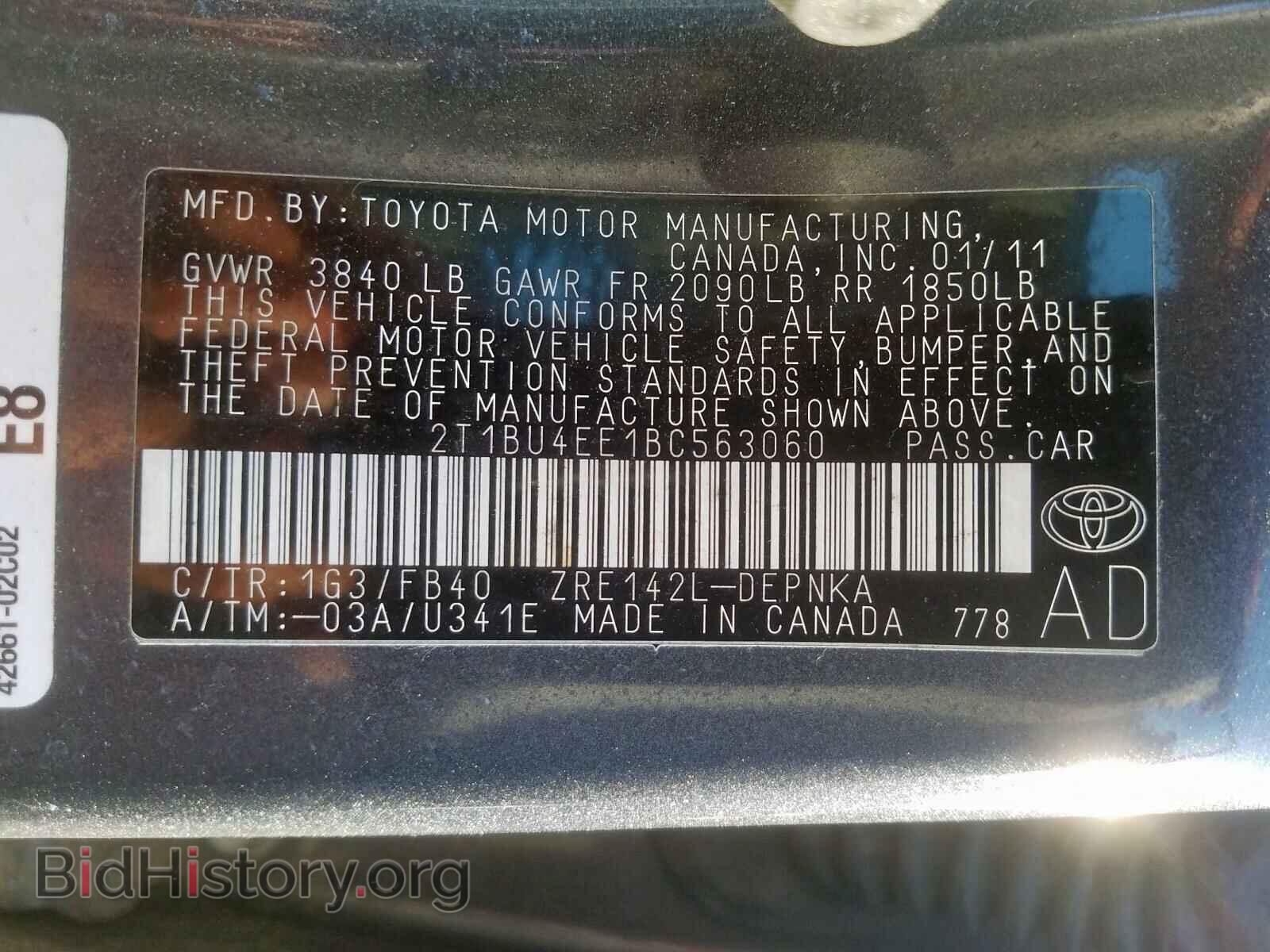 2011 TOYOTA COROLLA - VIN: 2T1BU4EE1BC563060 - Фото 10