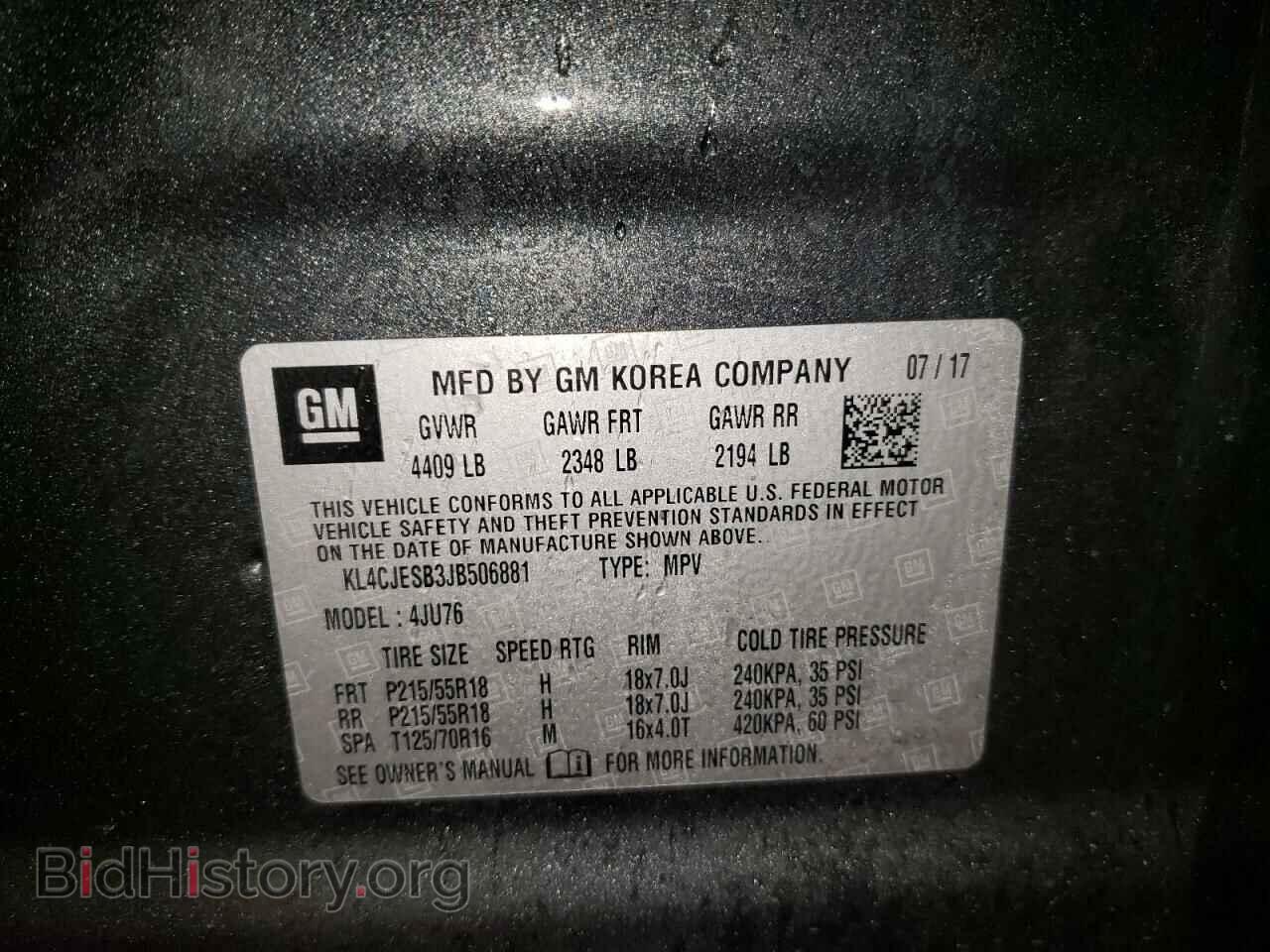2018 BUICK ENCORE - VIN: KL4CJESB3JB506881 - Photo 10