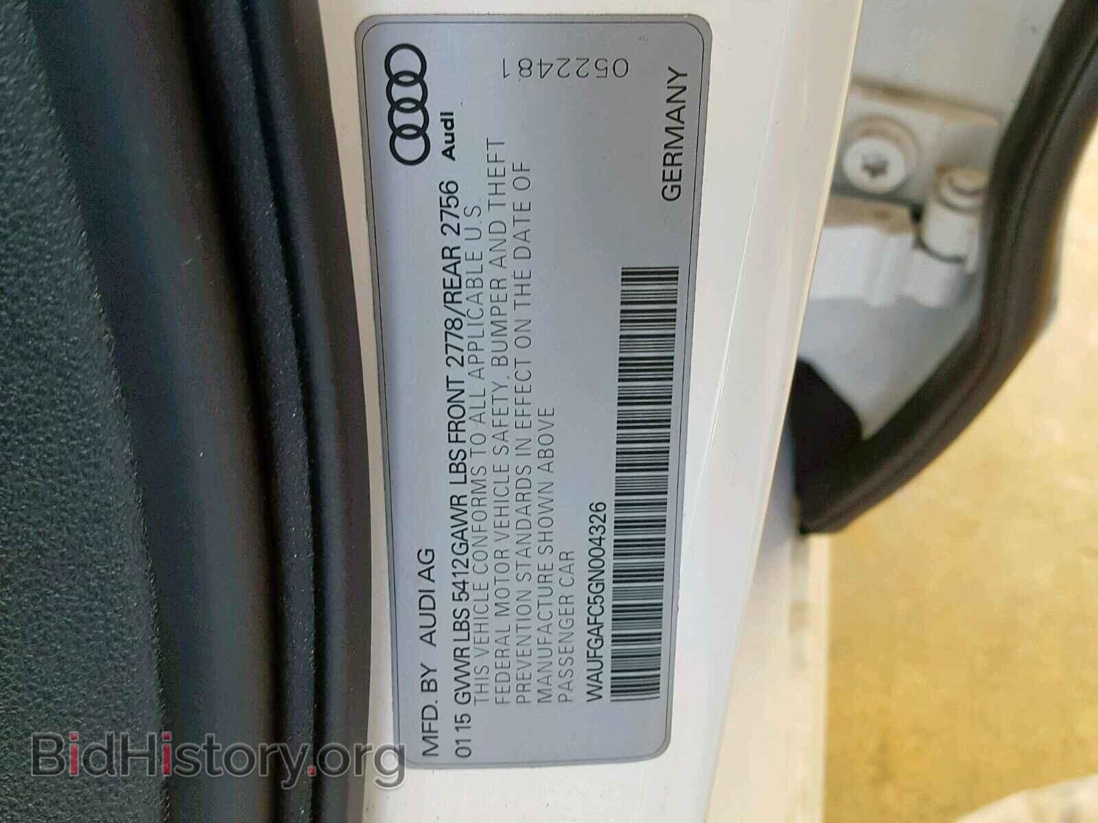 2016 AUDI A6 - VIN: WAUFGAFC5GN004326 - Фото 10