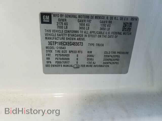 2014 GMC SIERRA - VIN: 3GTP1VECXEG483673 - Photo 10