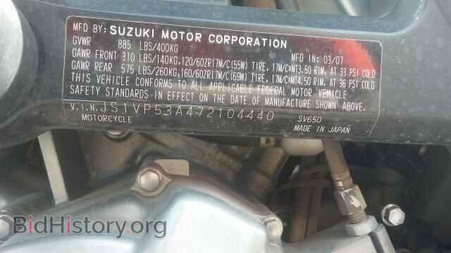 2007 SUZUKI SV650 - VIN: JS1VP53A472104440 - Фото 10