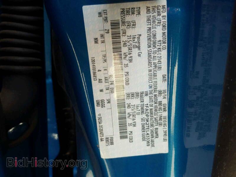 2014 Ford FOCUS (VIN 1FADP3K27EL433369) — фото 10 из 10