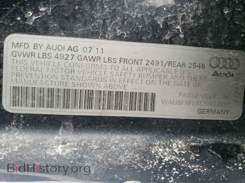 2012 Audi A4 (VIN WAUBFAFL4CN003020) — фото 10 из 10