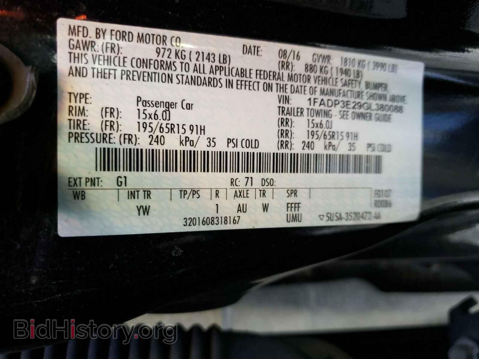 2016 FORD FOCUS - VIN: 1FADP3E29GL380088 - Photo 10