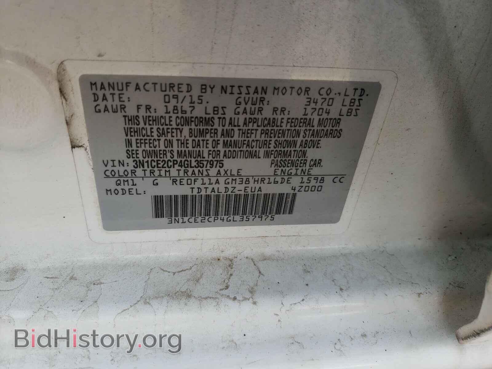 2016 NISSAN VERSA - VIN: 3N1CE2CP4GL357975 - Photo 10