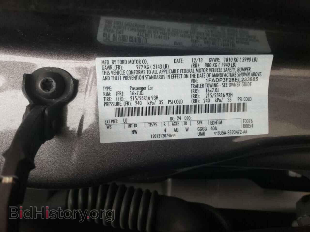 2014 FORD FOCUS - VIN: 1FADP3F28EL233885 - Фото 10