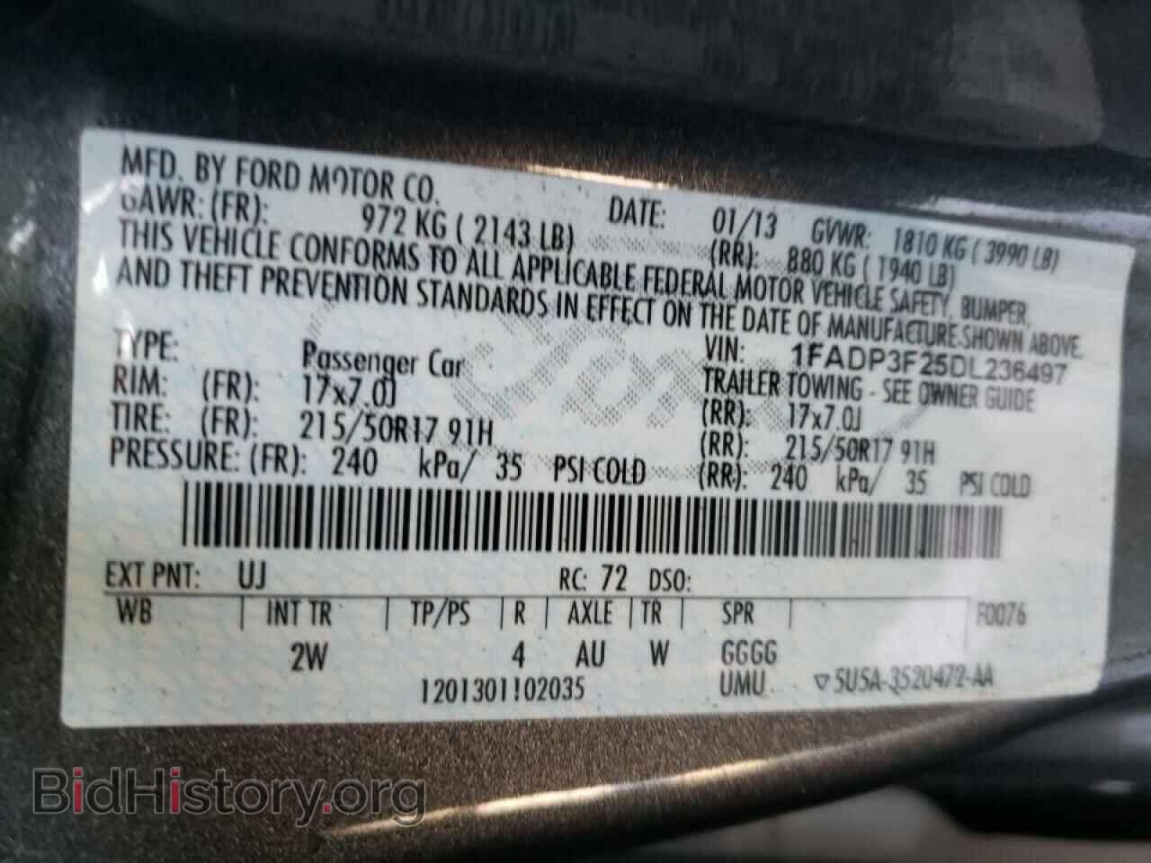 2013 FORD FOCUS - VIN: 1FADP3F25DL236497 - Фото 10