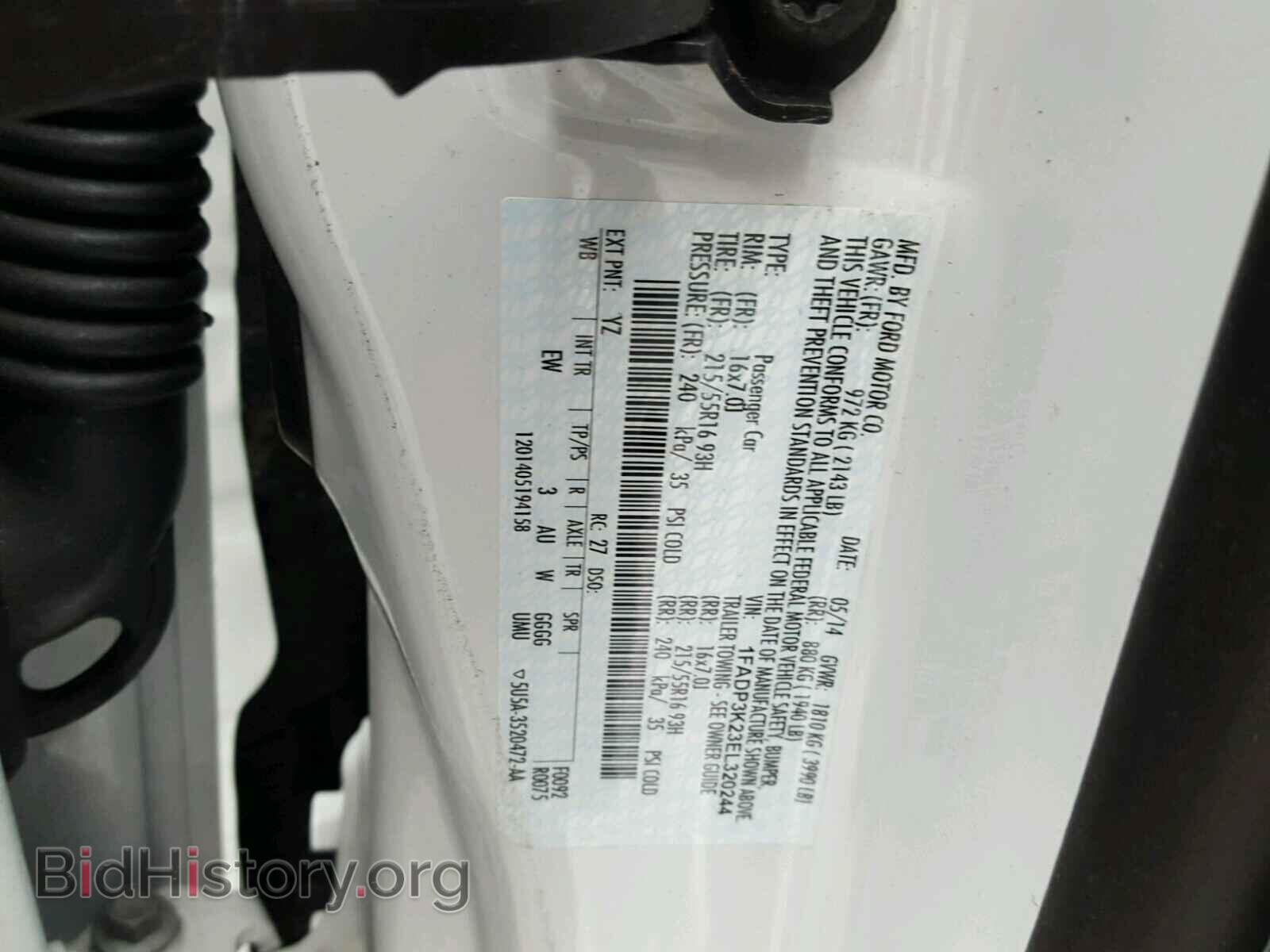 2014 FORD FOCUS - VIN: 1FADP3K23EL320244 - Фото 10