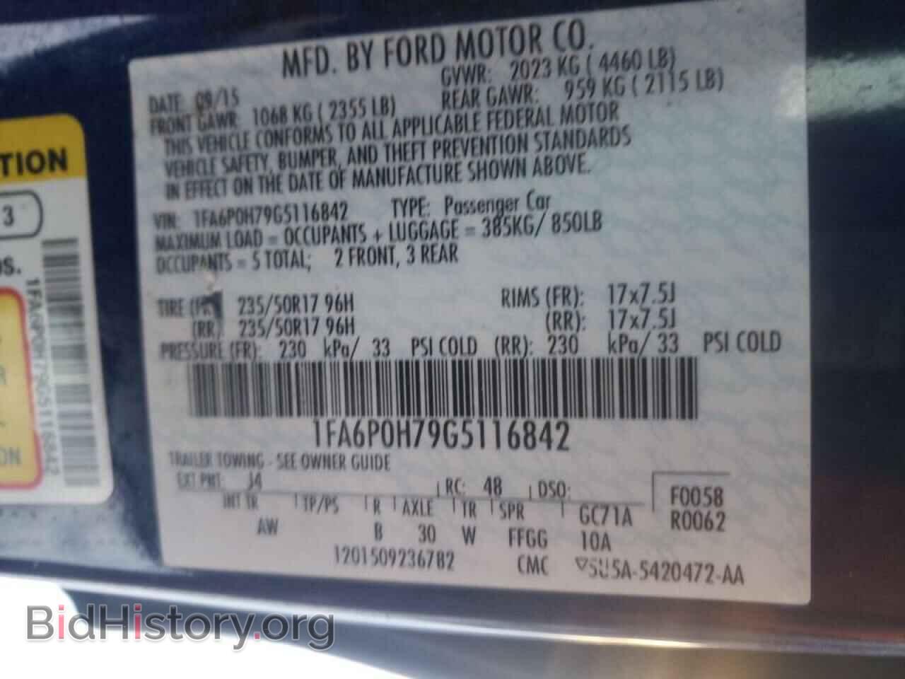 2016 FORD FUSION - VIN: 1FA6P0H79G5116842 - Фото 10