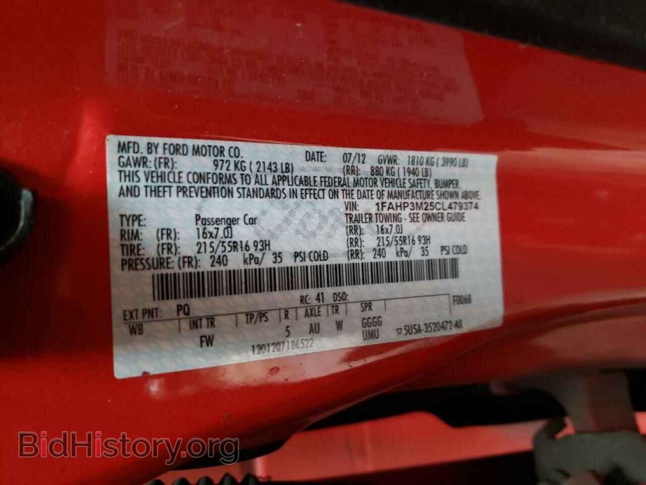 2012 FORD FOCUS - VIN: 1FAHP3M25CL479374 - Фото 10