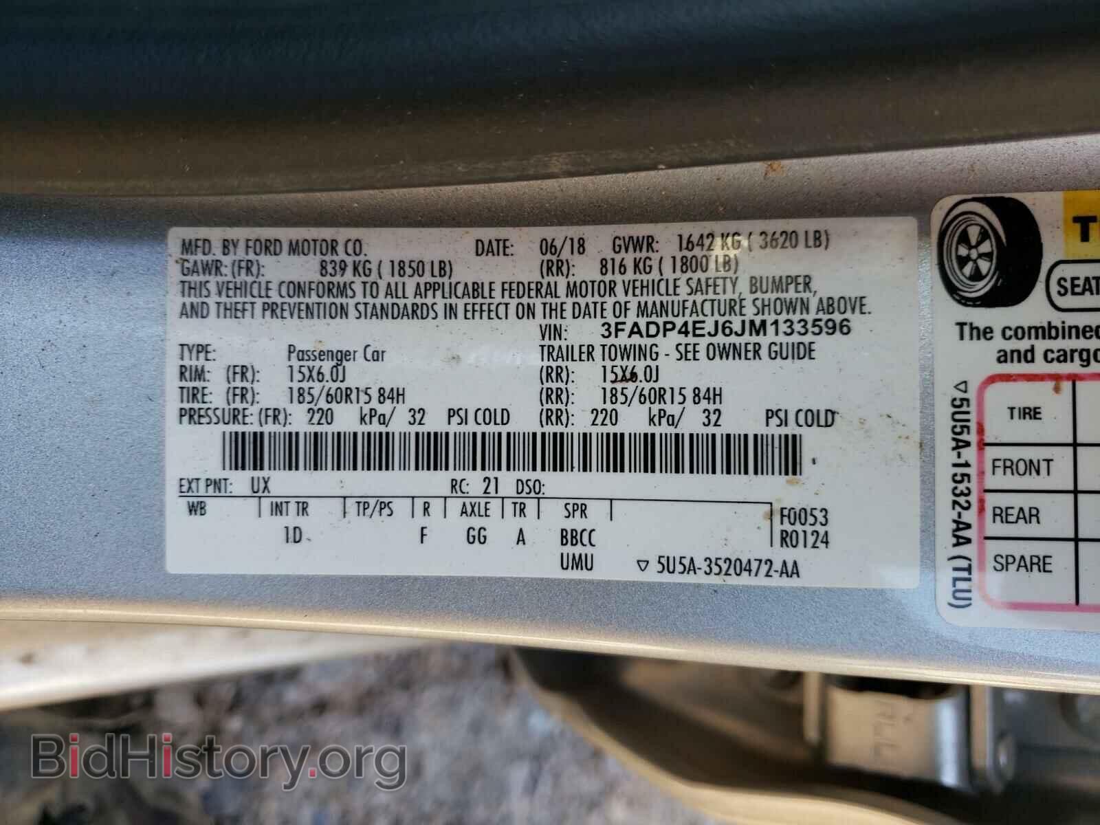 2018 FORD FIESTA - VIN: 3FADP4EJ6JM133596 - Фото 10