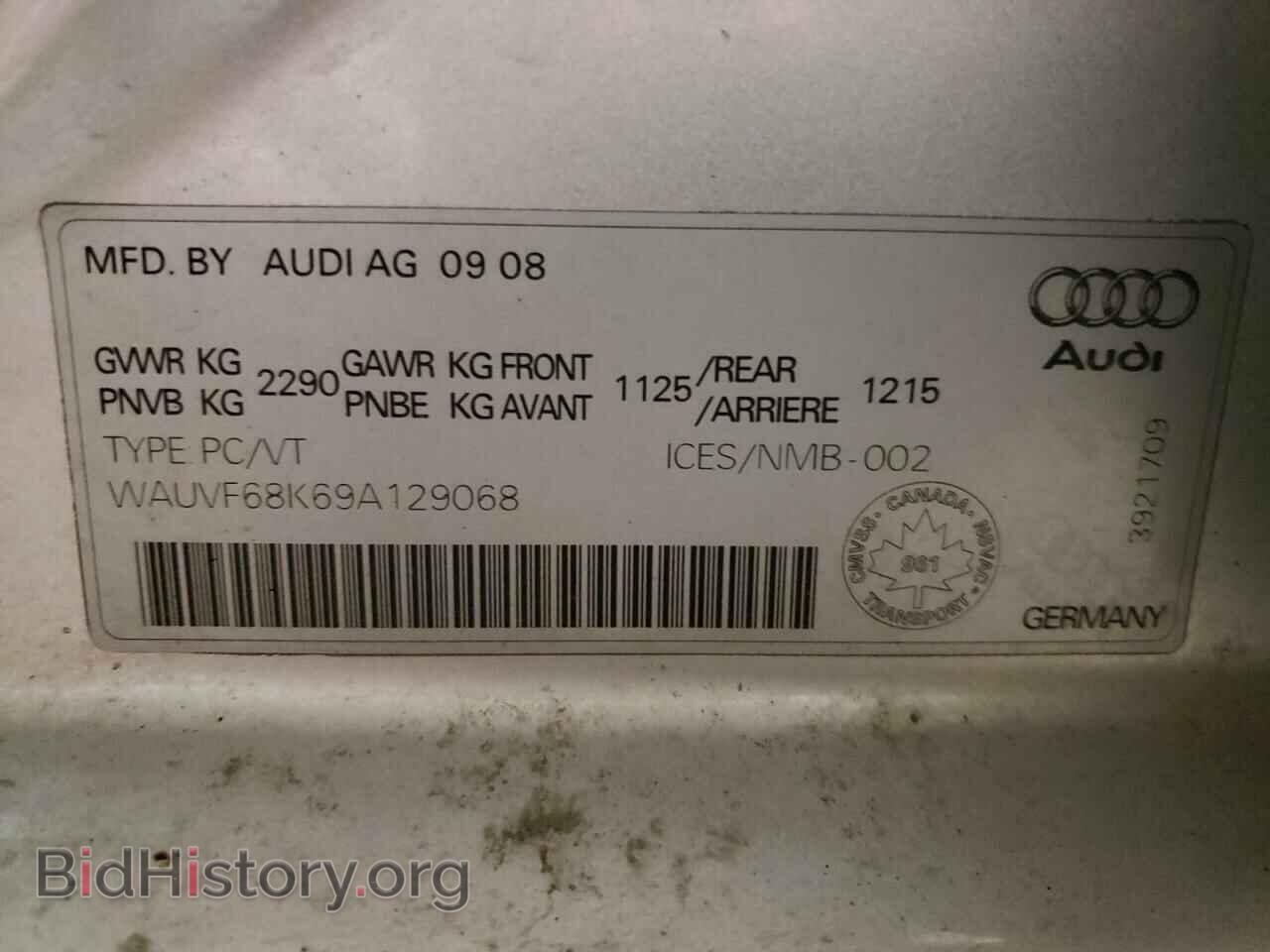 2009 AUDI A4 - VIN: WAUVF68K69A129068 - Фото 10