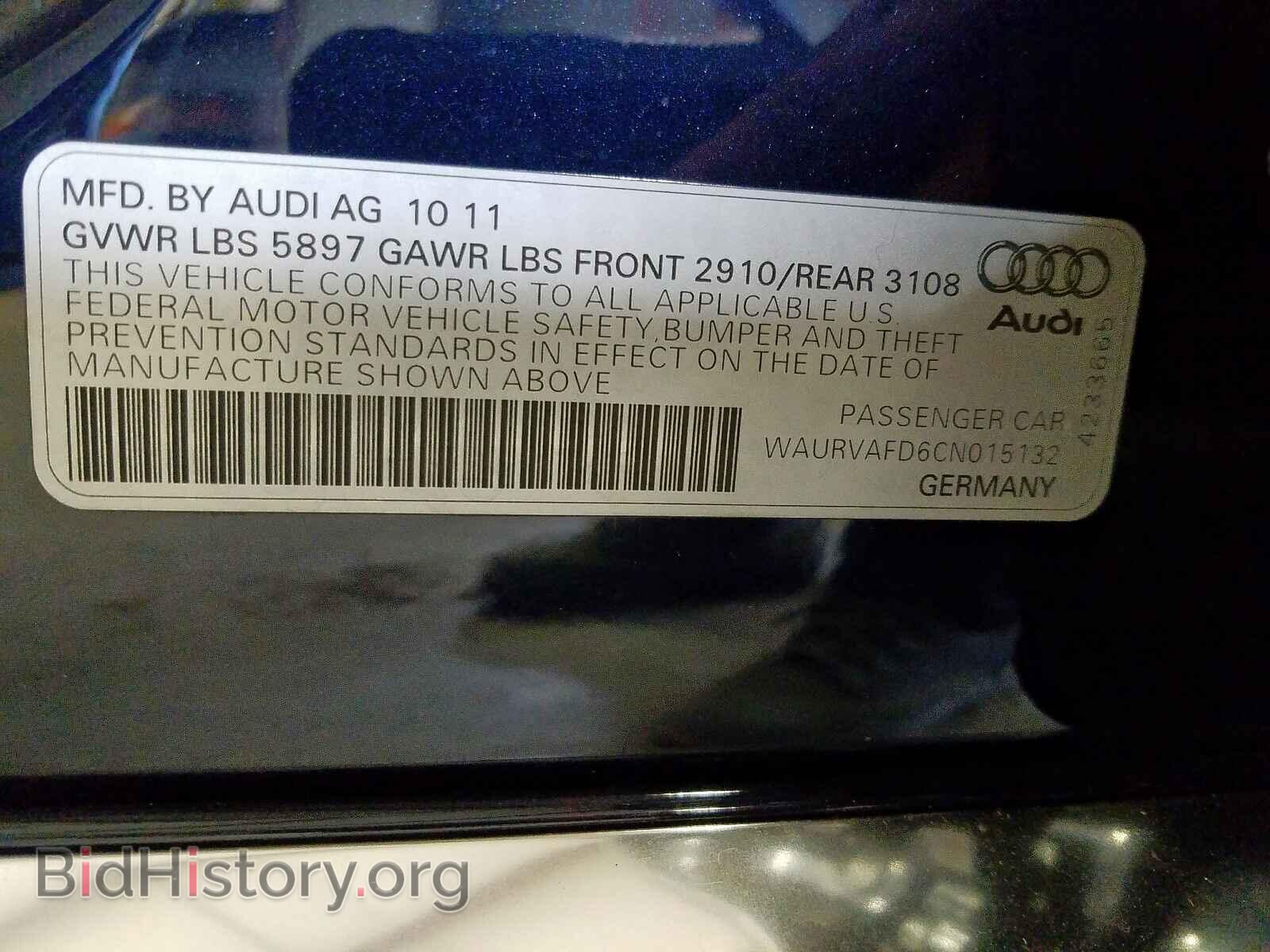 2012 AUDI A8 - VIN: WAURVAFD6CN015132 - Фото 10
