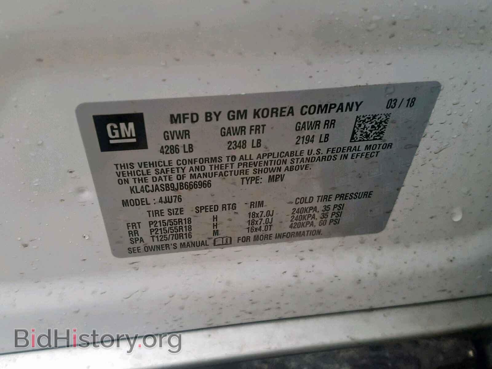 2018 BUICK ENCORE PRE - VIN: KL4CJASB9JB666966 - Photo 10