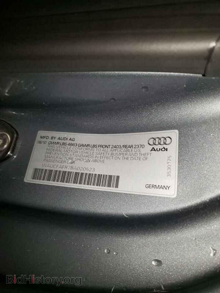 2011 AUDI A5 - VIN: WAUCFAFR7BA020523 - Photo 10
