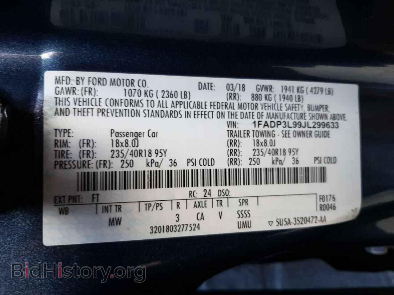 2018 FORD FOCUS - VIN: 1FADP3L99JL299633 - Фото 10