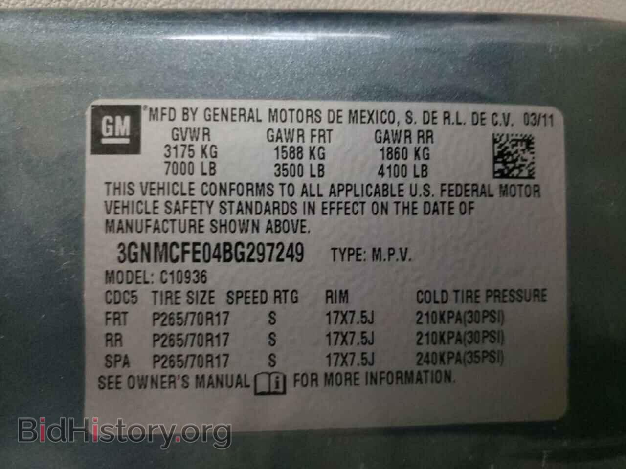 2011 CHEVROLET AVALANCHE - VIN: 3GNMCFE04BG297249 - Фото 10