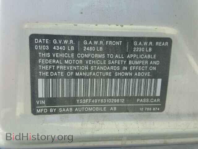 2003 SAAB 9 3 - VIN: YS3FF49Y631029812 - Фото 10