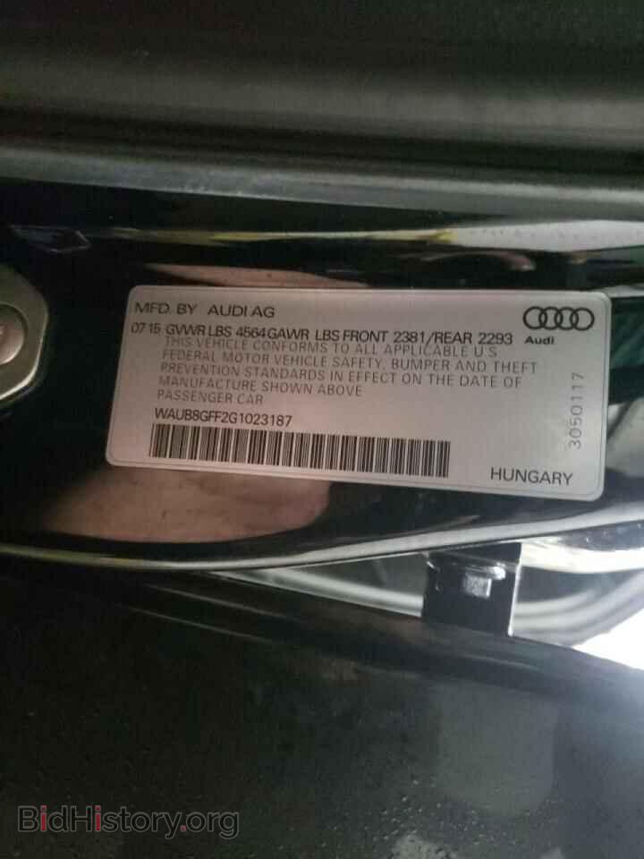 2016 AUDI A3 - VIN: WAUB8GFF2G1023187 - Фото 10