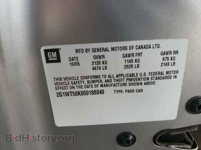 2006 CHEVROLET IMPALA - VIN: 2G1WT58K869188049 - Фото 10