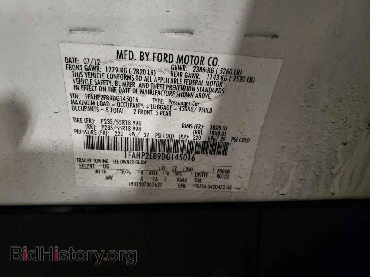 2013 FORD TAURUS - VIN: 1FAHP2E89DG145016 - Photo 10