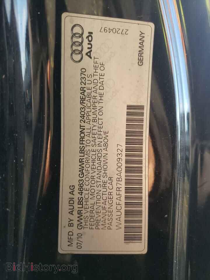 2011 AUDI A5 - VIN: WAUCFAFR7BA009327 - Photo 10
