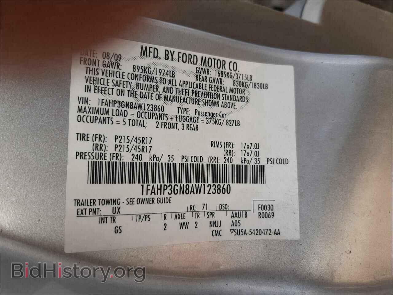 2010 FORD FOCUS - VIN: 1FAHP3GN8AW123860 - Фото 10