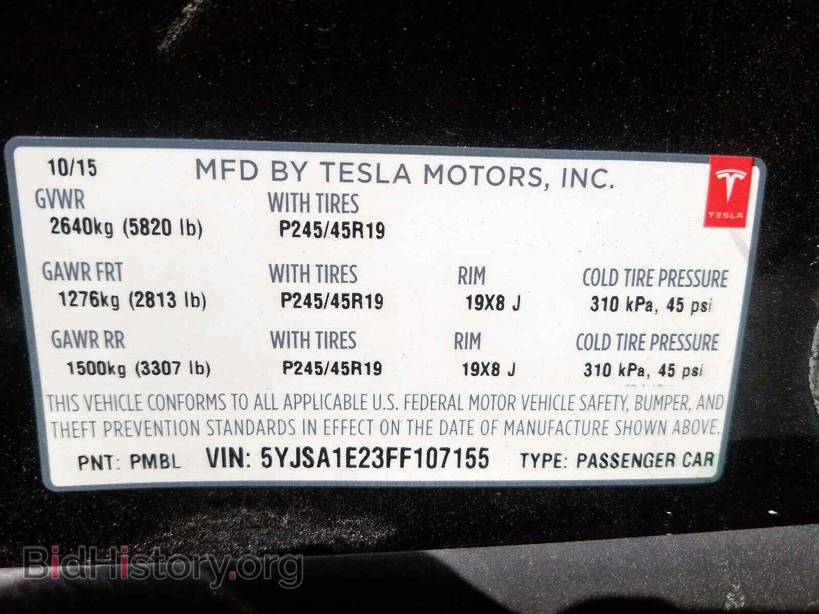 2015 TESLA MODEL S - VIN: 5YJSA1E23FF107155 - Photo 10