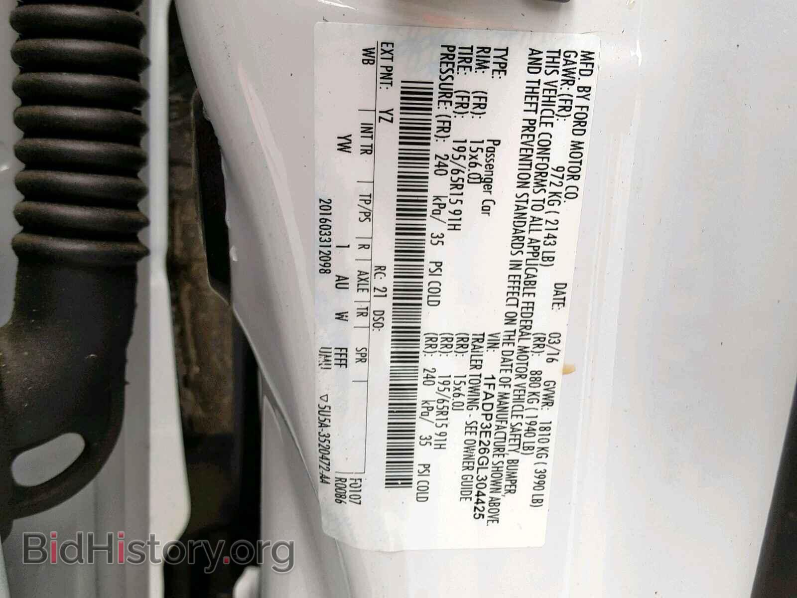 2016 FORD FOCUS - VIN: 1FADP3E26GL304425 - Photo 10