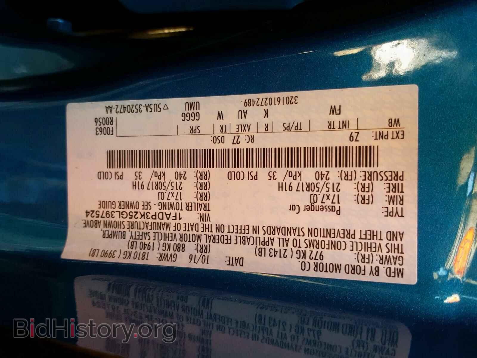 2016 FORD FOCUS - VIN: 1FADP3K25GL397524 - Photo 10