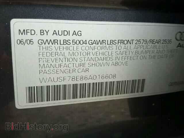 2006 AUDI A4 - VIN: WAUSF78E86A016608 - Photo 10