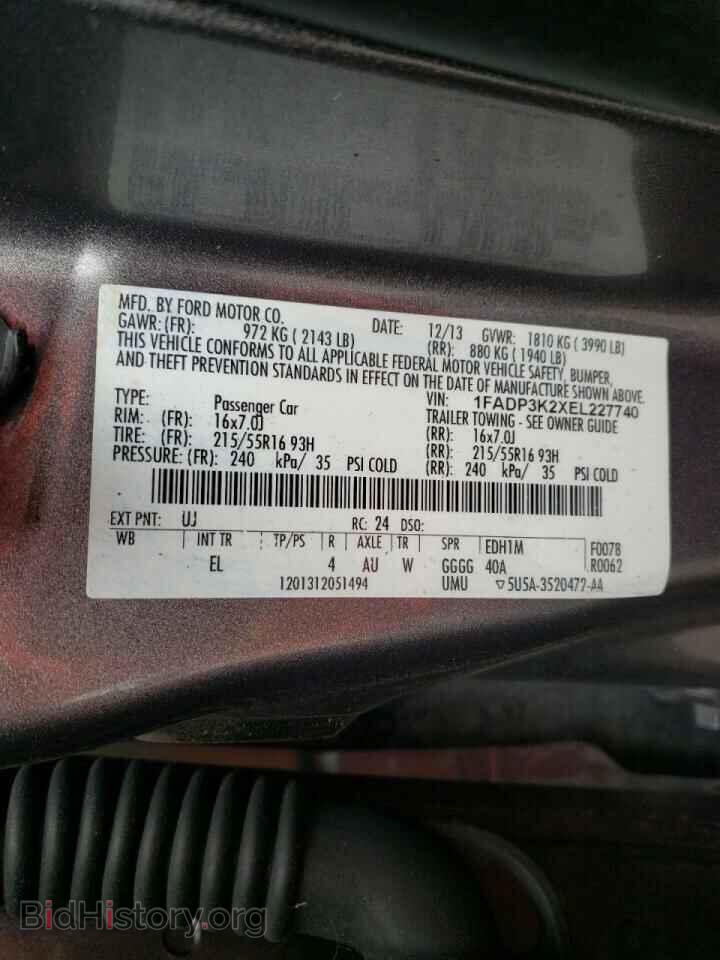 2014 FORD FOCUS - VIN: 1FADP3K2XEL227740 - Фото 10