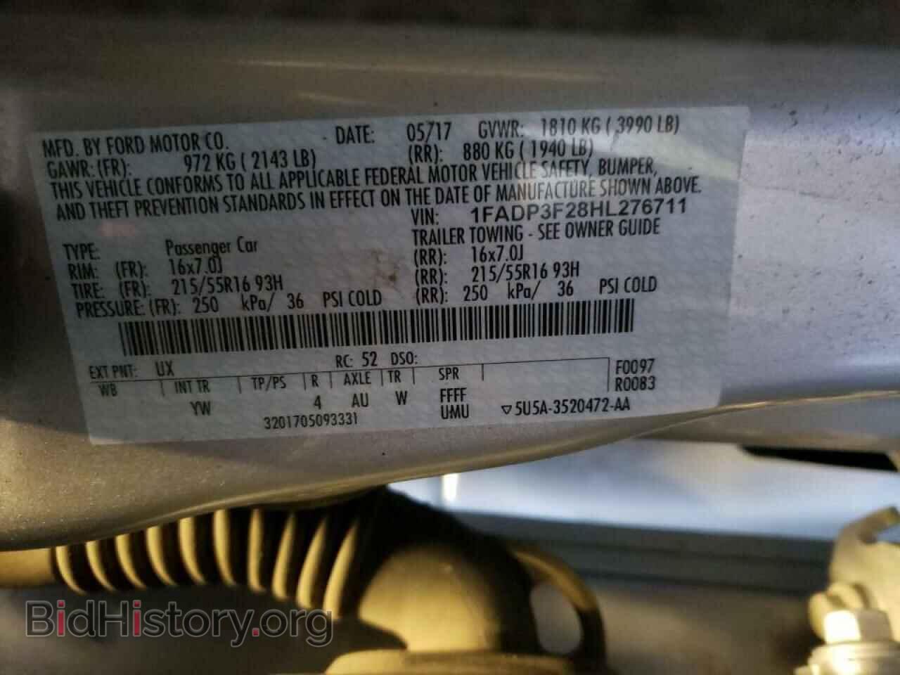 2017 FORD FOCUS - VIN: 1FADP3F28HL276711 - Фото 10