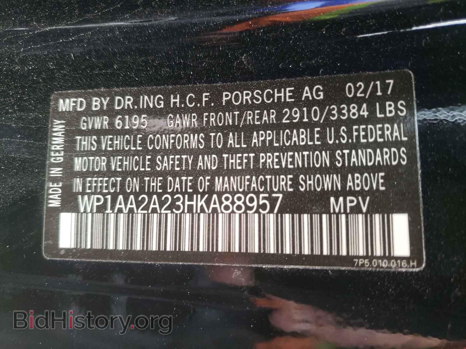 2017 PORSCHE CAYENNE - VIN: WP1AA2A23HKA88957 - Фото 10