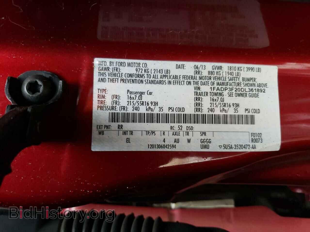 2013 FORD FOCUS - VIN: 1FADP3F20DL361892 - Photo 10