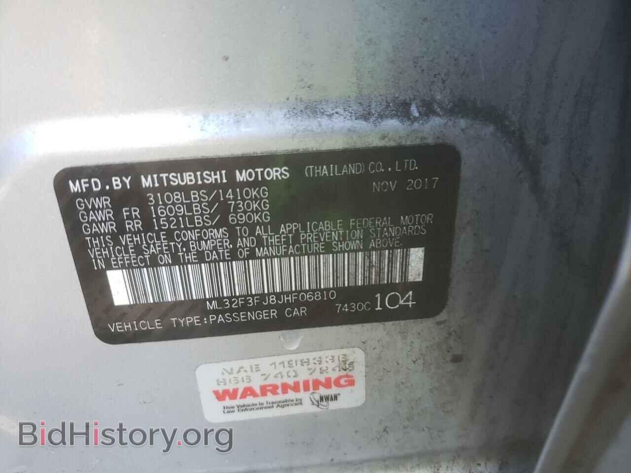 2018 MITSUBISHI MIRAGE - VIN: ML32F3FJ8JHF06810 - Фото 10