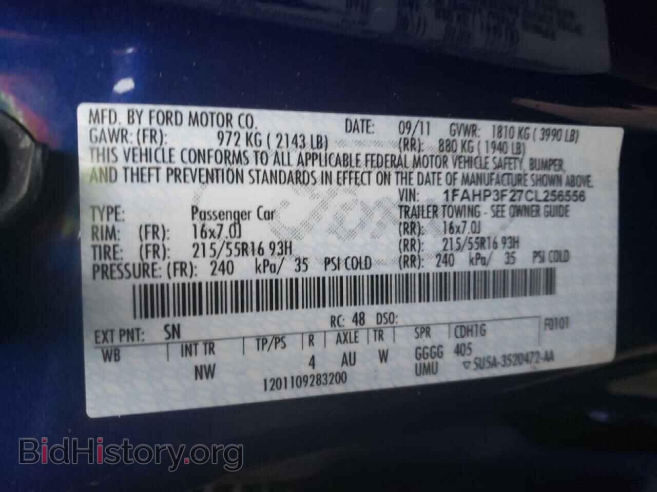 2012 FORD FOCUS - VIN: 1FAHP3F27CL256556 - Фото 10
