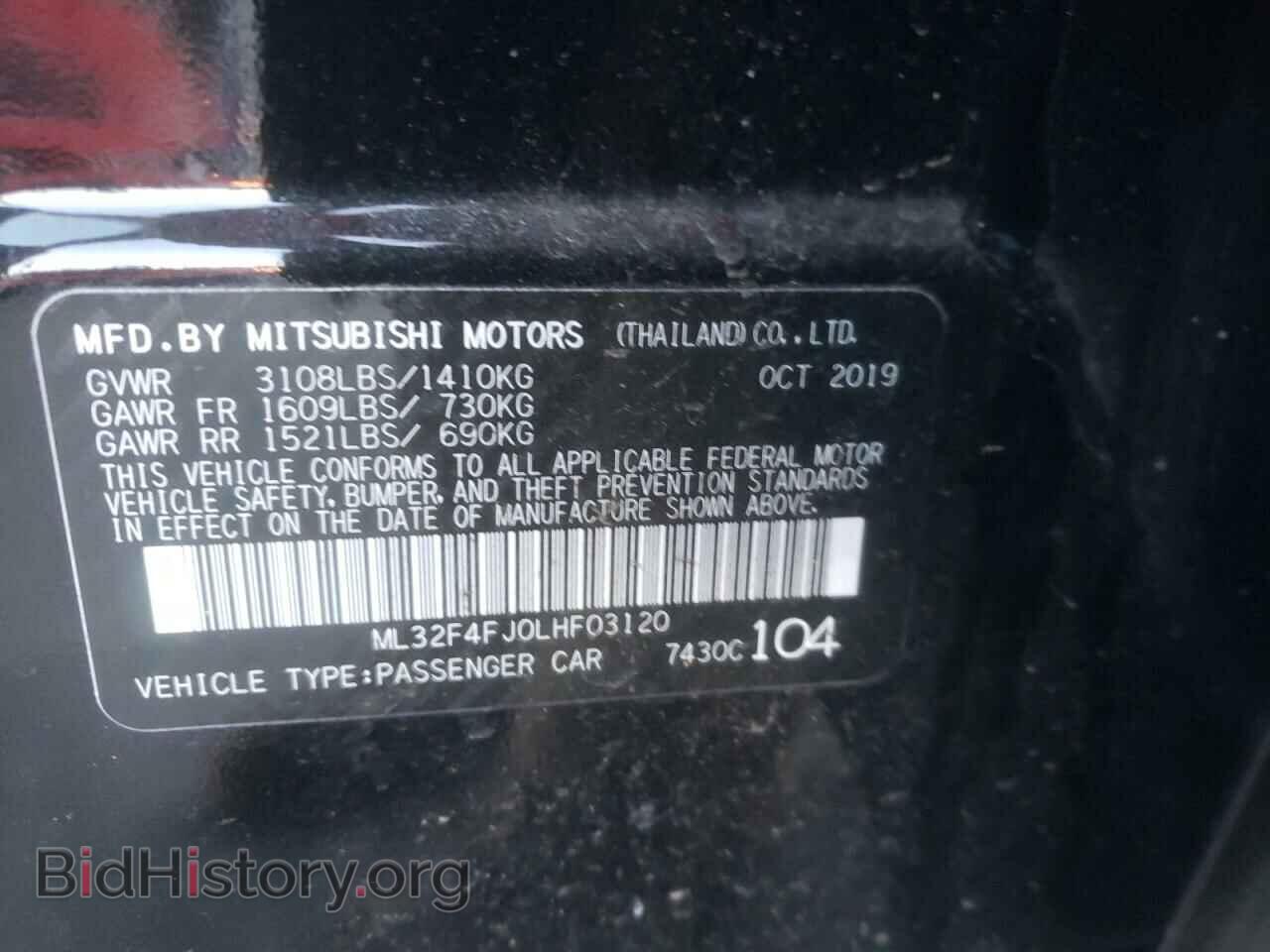 2020 MITSUBISHI MIRAGE - VIN: ML32F4FJ0LHF03120 - Фото 10