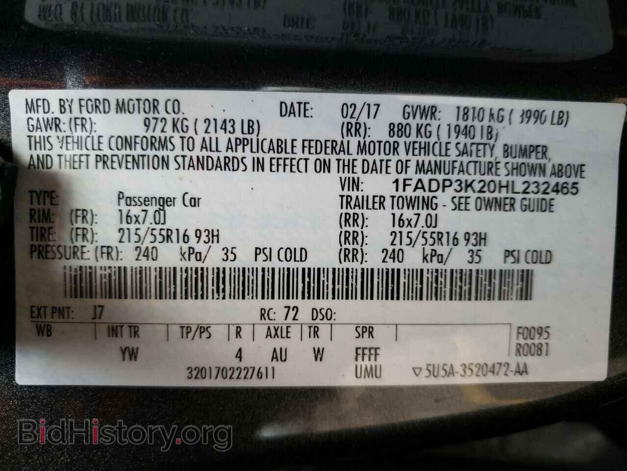 2017 FORD FOCUS - VIN: 1FADP3K20HL232465 - Фото 10