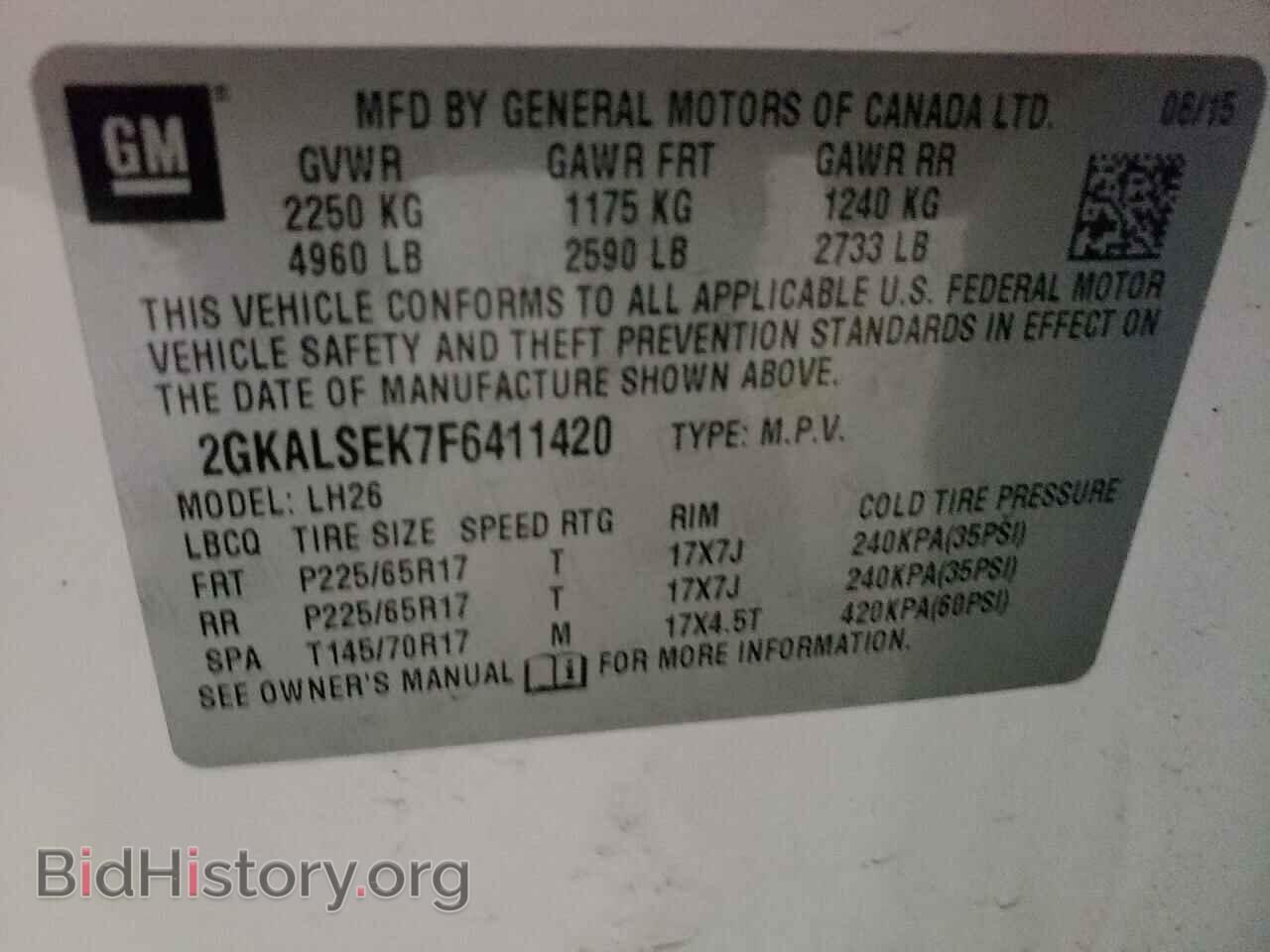 2015 GMC TERRAIN - VIN: 2GKALSEK7F6411420 - Фото 10