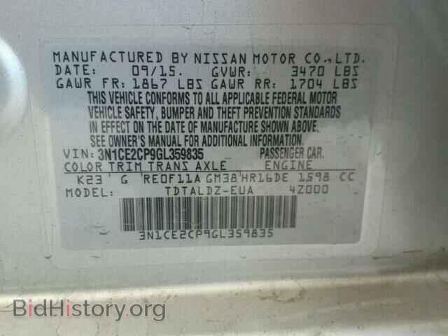 2016 NISSAN VERSA - VIN: 3N1CE2CP9GL359835 - Photo 10