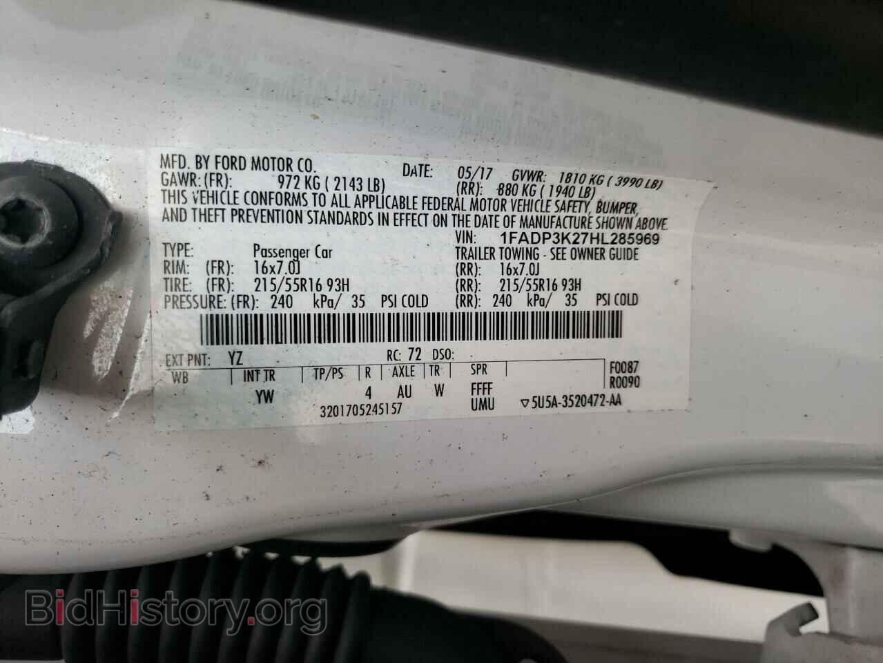 2017 FORD FOCUS - VIN: 1FADP3K27HL285969 - Photo 10