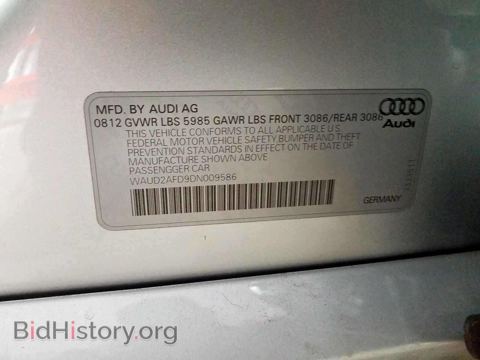 2013 AUDI S8 - VIN: WAUD2AFD9DN009586 - Photo 10