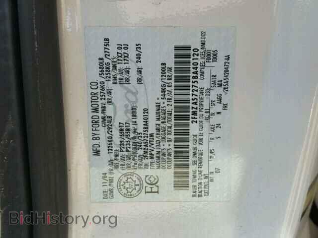 2005 FORD FREESTAR - VIN: 2FMZA57275BA40120 - Фото 10