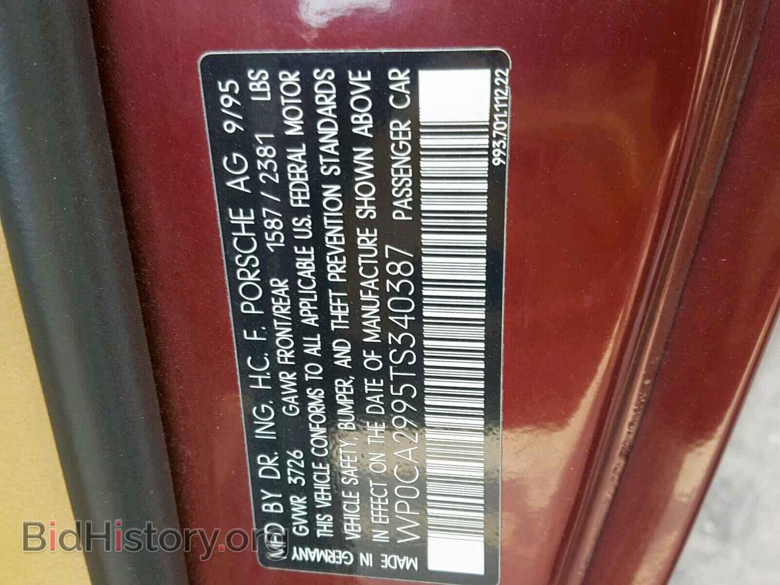 1996 PORSCHE 911 - VIN: WP0CA2995TS340387 - Фото 10